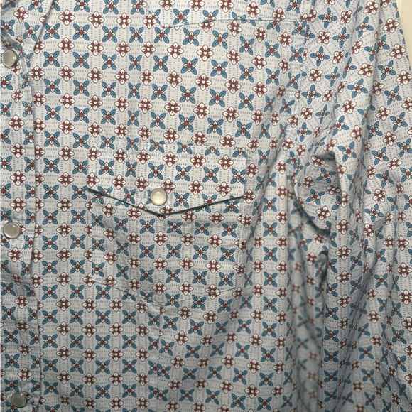 Rodeo Clothing Classic Blue Patterned Button-Down Shirt for Kids M/M - Picture 5 of 5